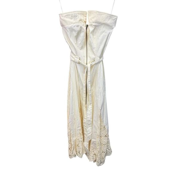 NWT Free People Sway With Me Midi Women Dress Ivory Sleeveless Embroidered sz 2 - Picture 6 of 16